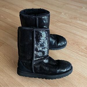 Ugg Black Classic Sequin Short Boots Women’s 5